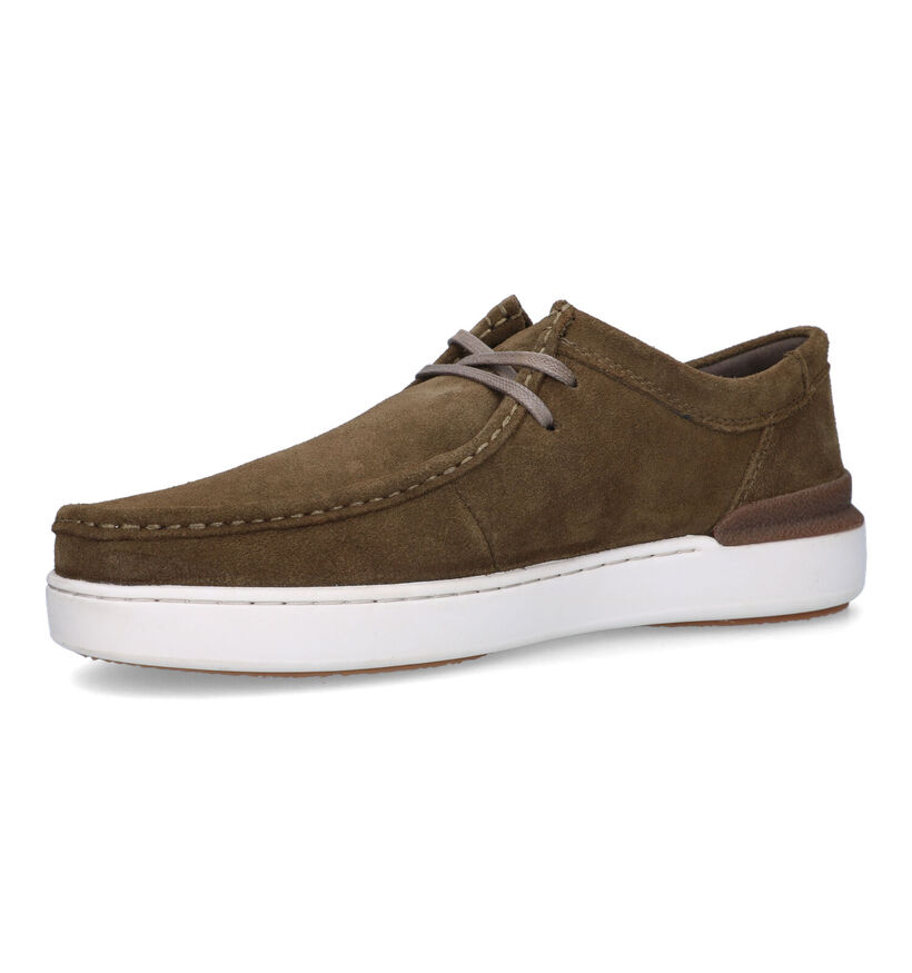 Clarks Courtlite Wally Chaussures bateau en Vert Kaki pour hommes (321969) - pour semelles orthopédiques