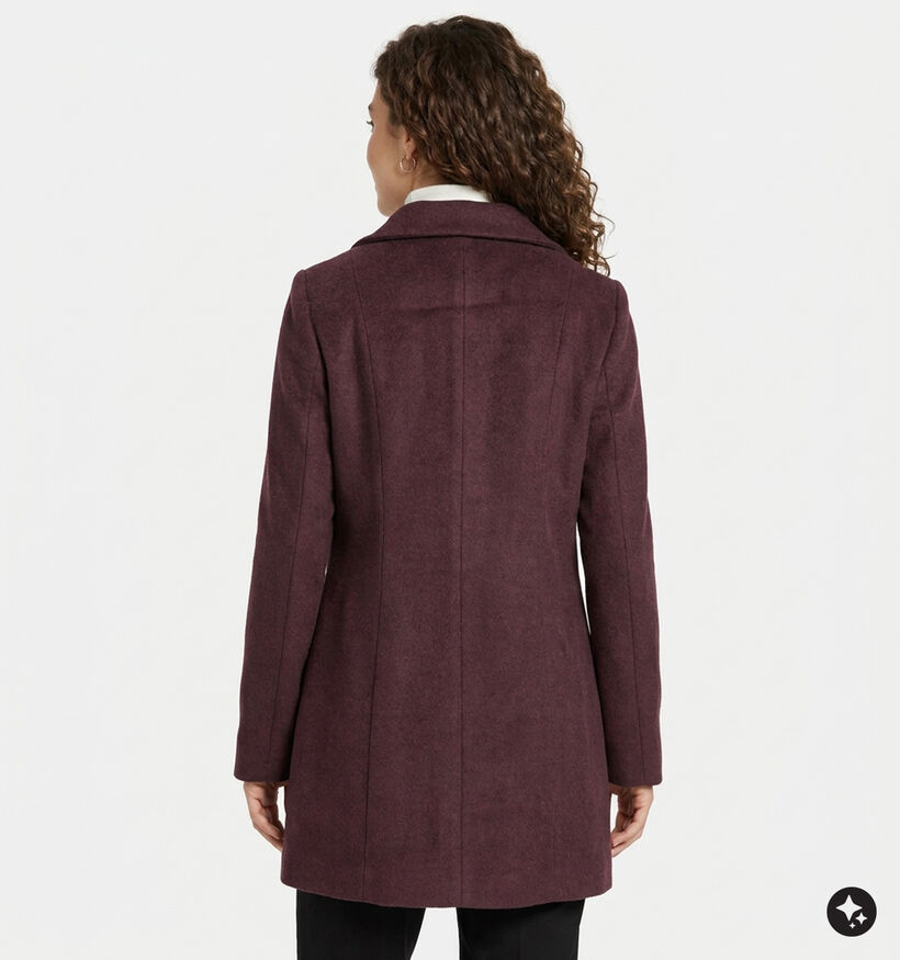 Barbara Lebek Bordeaux Halflange Jas met Hoge Kraag voor dames (380683)
