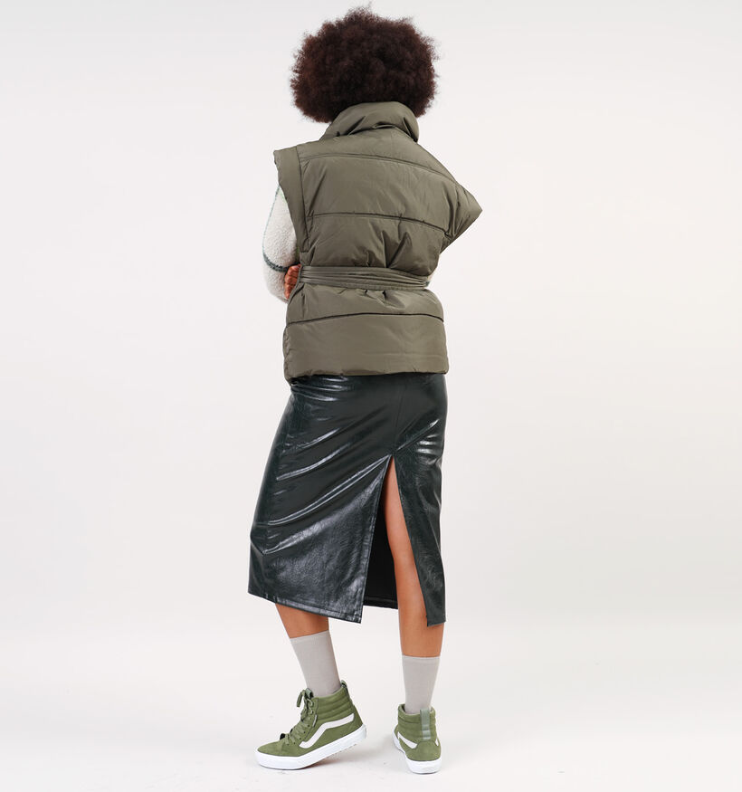 Pieces Noora Groene Korte gewatteerde bodywarmer voor dames (346559)