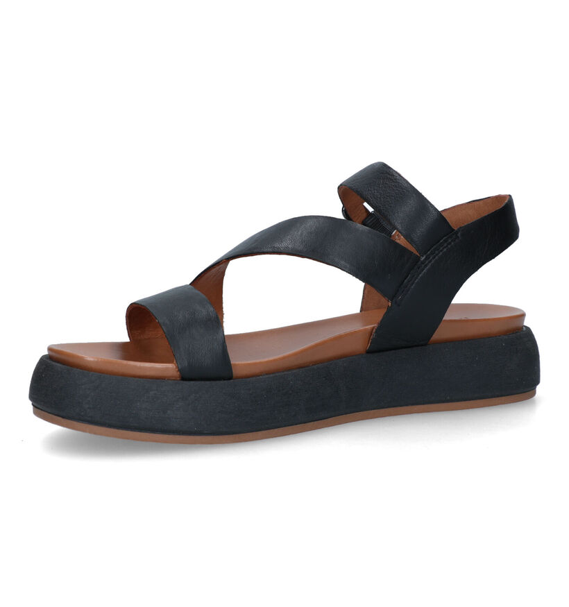 Inuovo Sandales plates en Noir pour femmes (356459)
