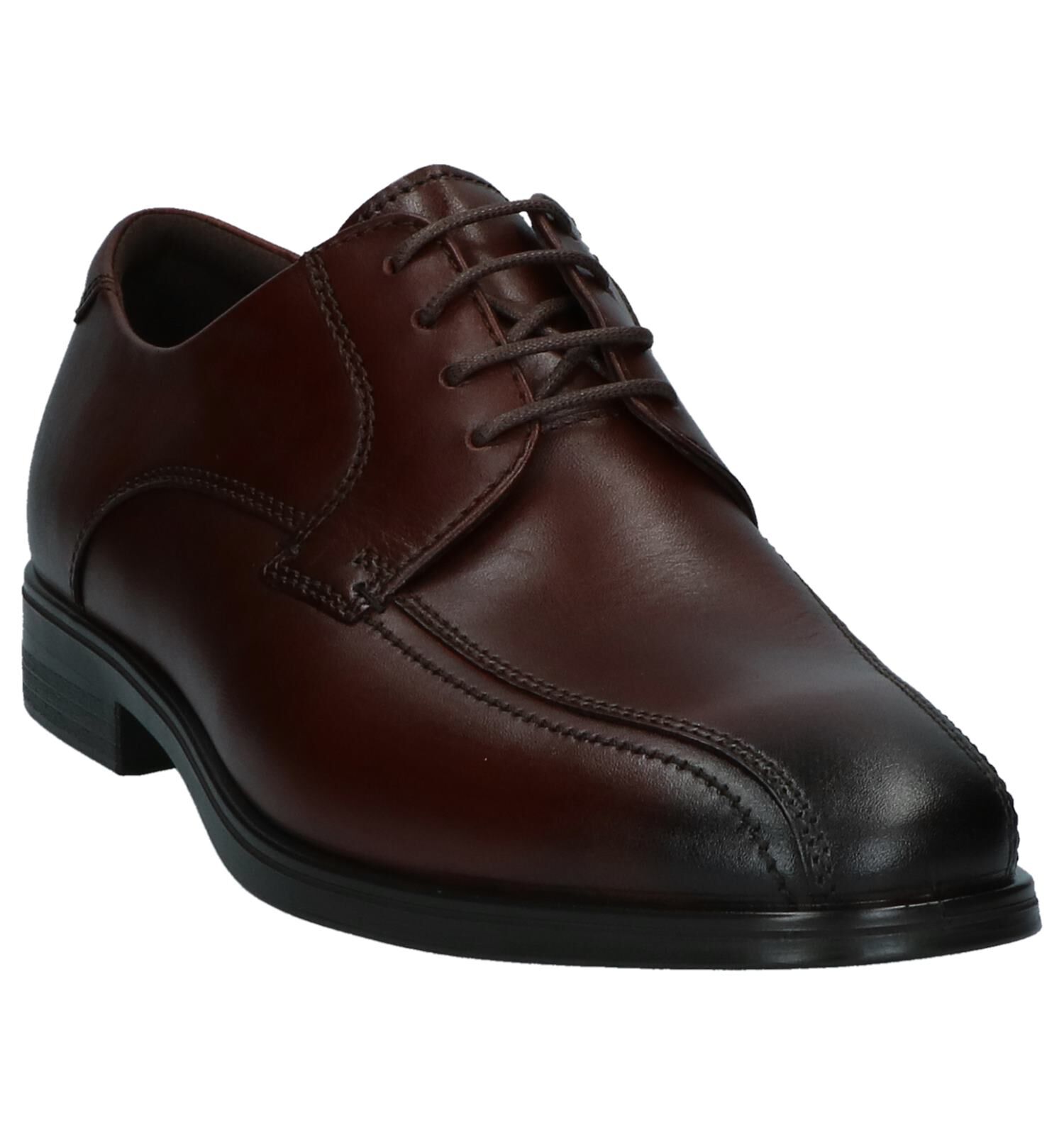 Donker Bruine Geklede Veterschoenen ECCO Melbourne Heren Geklede