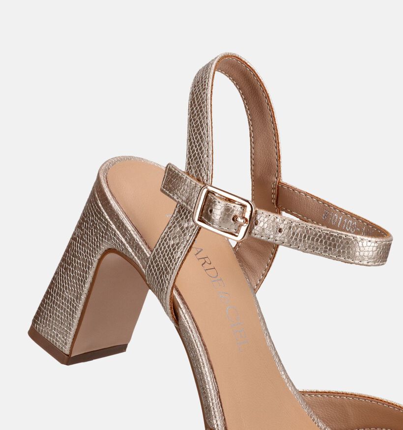 Regarde le Ciel Chelly Sandales &agrave; talons en Or pour femmes (372976)