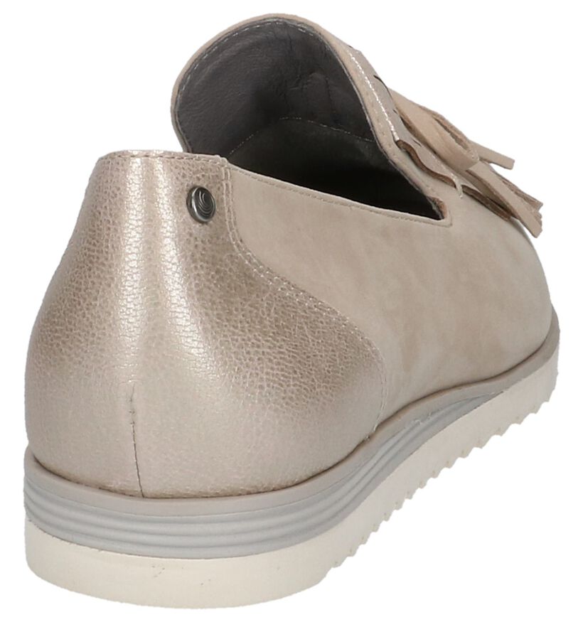 Taupe Loafers Be Natural met Kiltie in leer (214039)