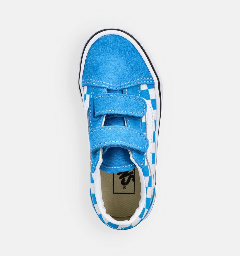 Vans Old Skool Checkerboard Blauwe Sneakers voor meisjes (368968)