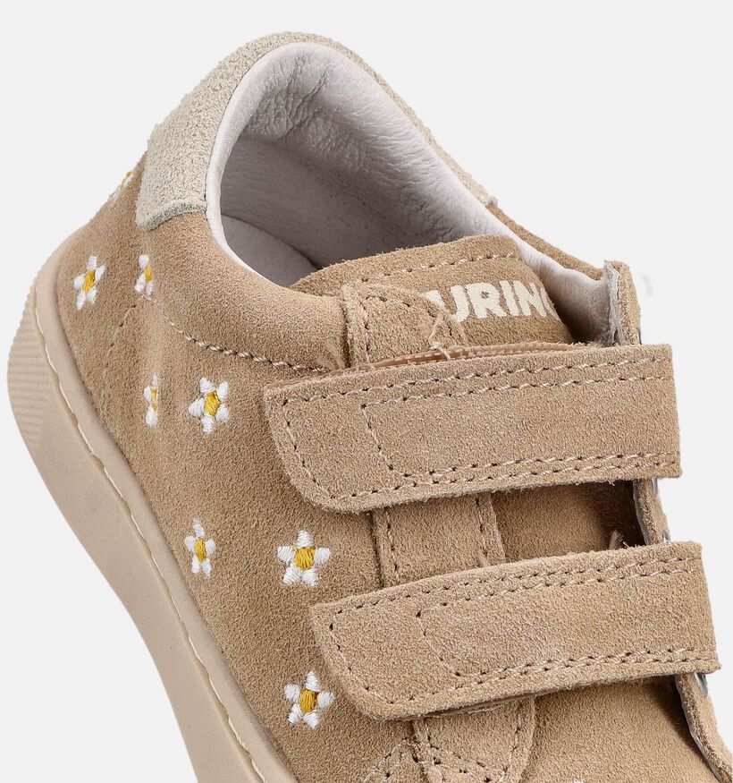 Naturino Daisies Embroidery Baskets en Marron pour filles (371605) - pour semelles orthop&eacute;diques