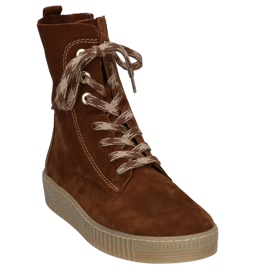 Gabor Best Fitting Cognac Boots in daim (297398)