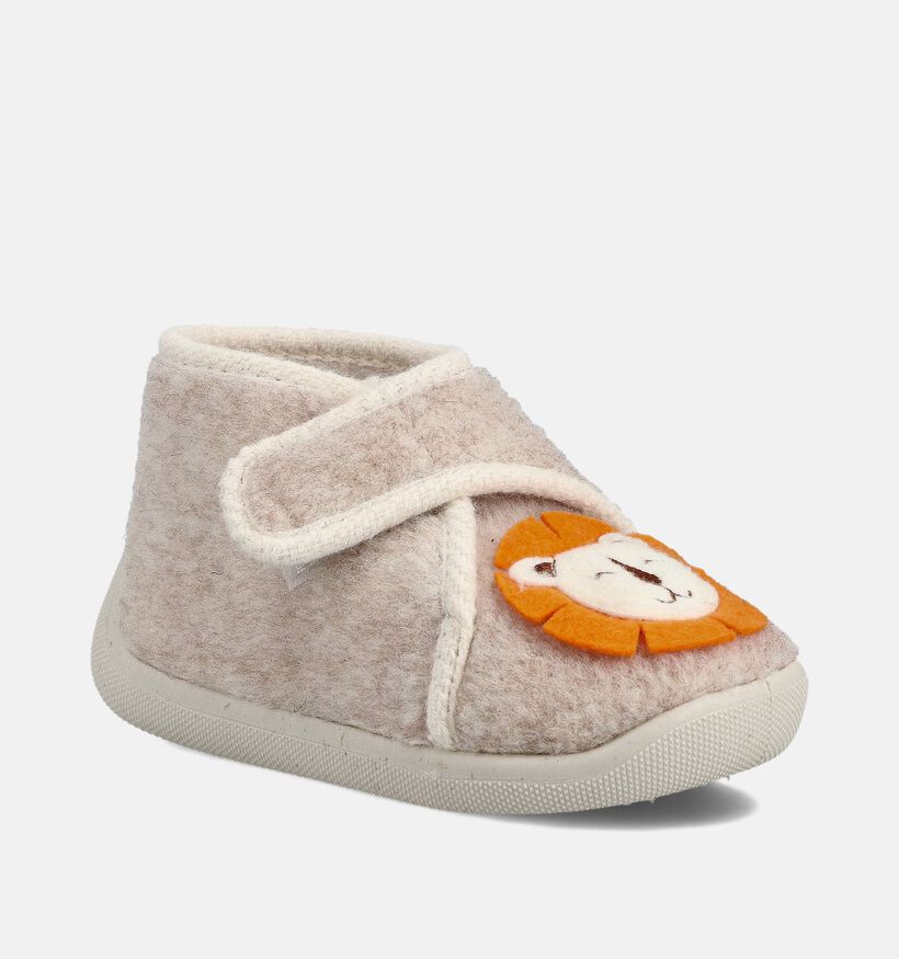 Little David Lion Pantoufles en Beige pour filles, garçons (364929) - pour semelles orthopédiques