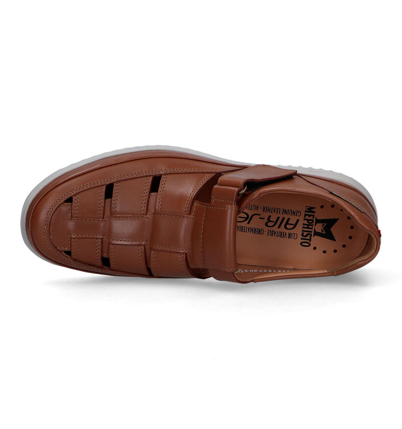 Mephisto Tarek Randy Chaussures à velcro en Cognac pour hommes (355138) - pour semelles orthopédiques