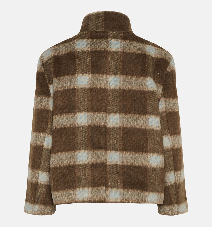 Culture Silja Manteau court en Marron/Bleu pour femmes (380497)
