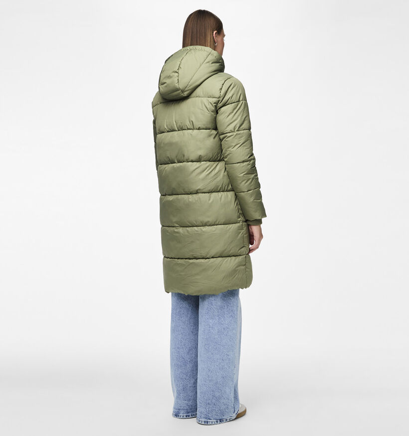 Pieces Bee Kaki Lange puffer jas voor dames (342964)