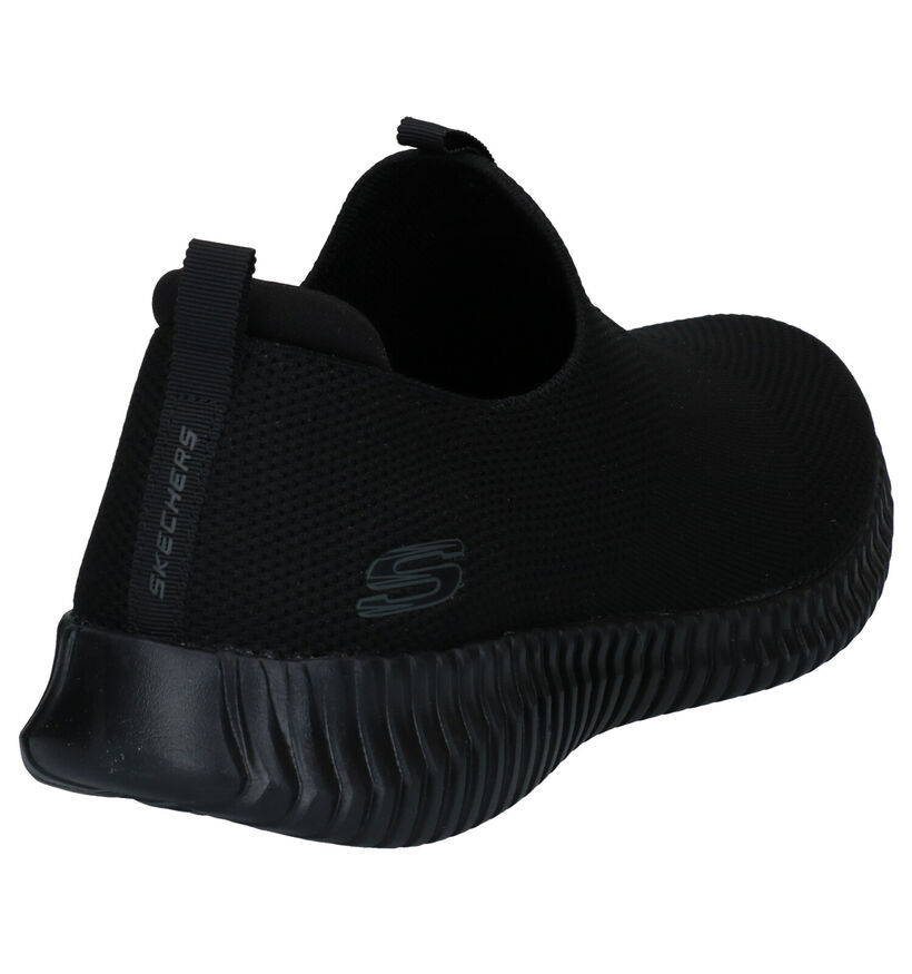 Skechers Elite Flex Wasik Zwarte Slip-on Sneakers in stof (305959)