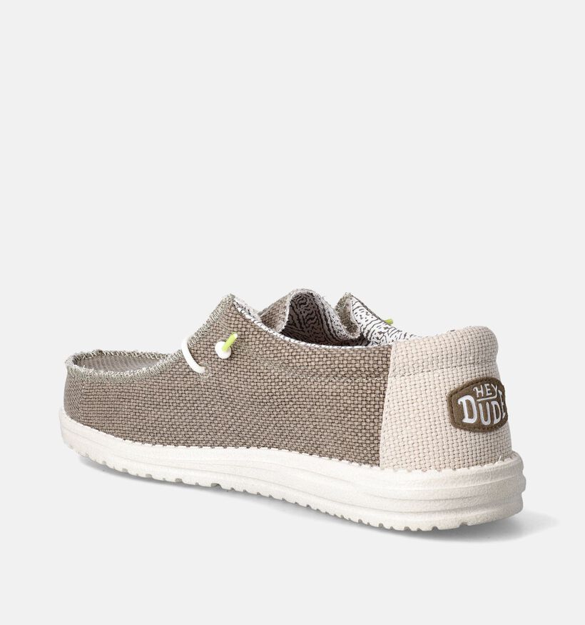 HEYDUDE Wally Braided Kaki Mocassins voor heren (353465) - geschikt voor steunzolen