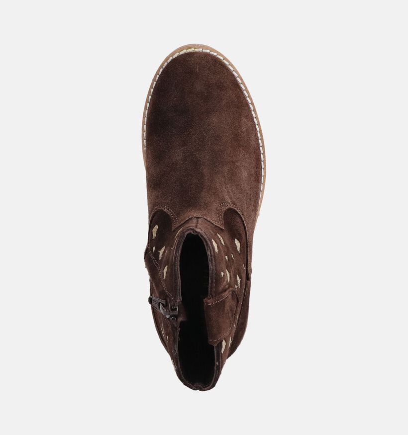 Milo & Mila Bottes courtes en Brun fonc&eacute; pour filles (379061)