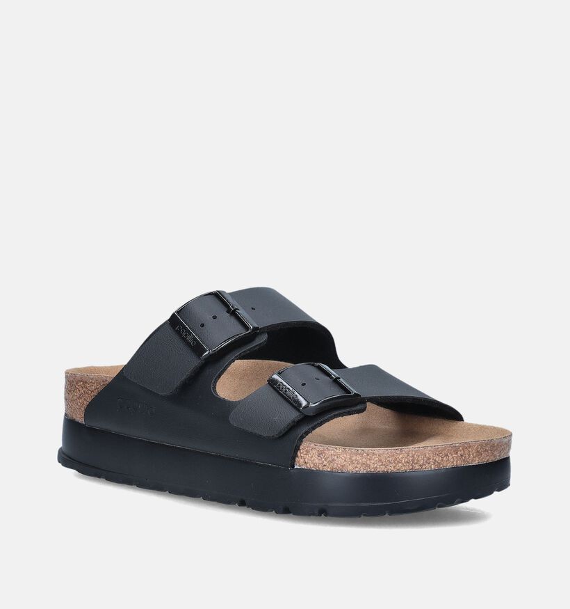 Birkenstock Arizona Pap Flex Platform Nu-pieds en Noir pour femmes (350894)