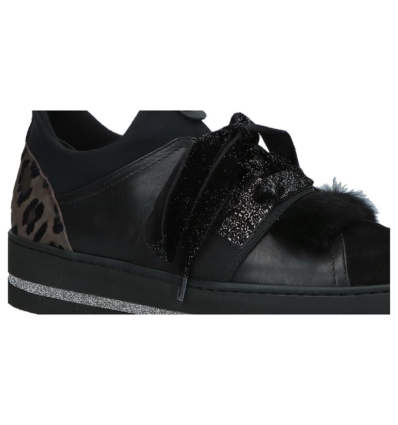 Maripé Zwarte Lage Sneakers in daim (230566)