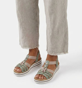 Rieker Sandalen Goud/Groen