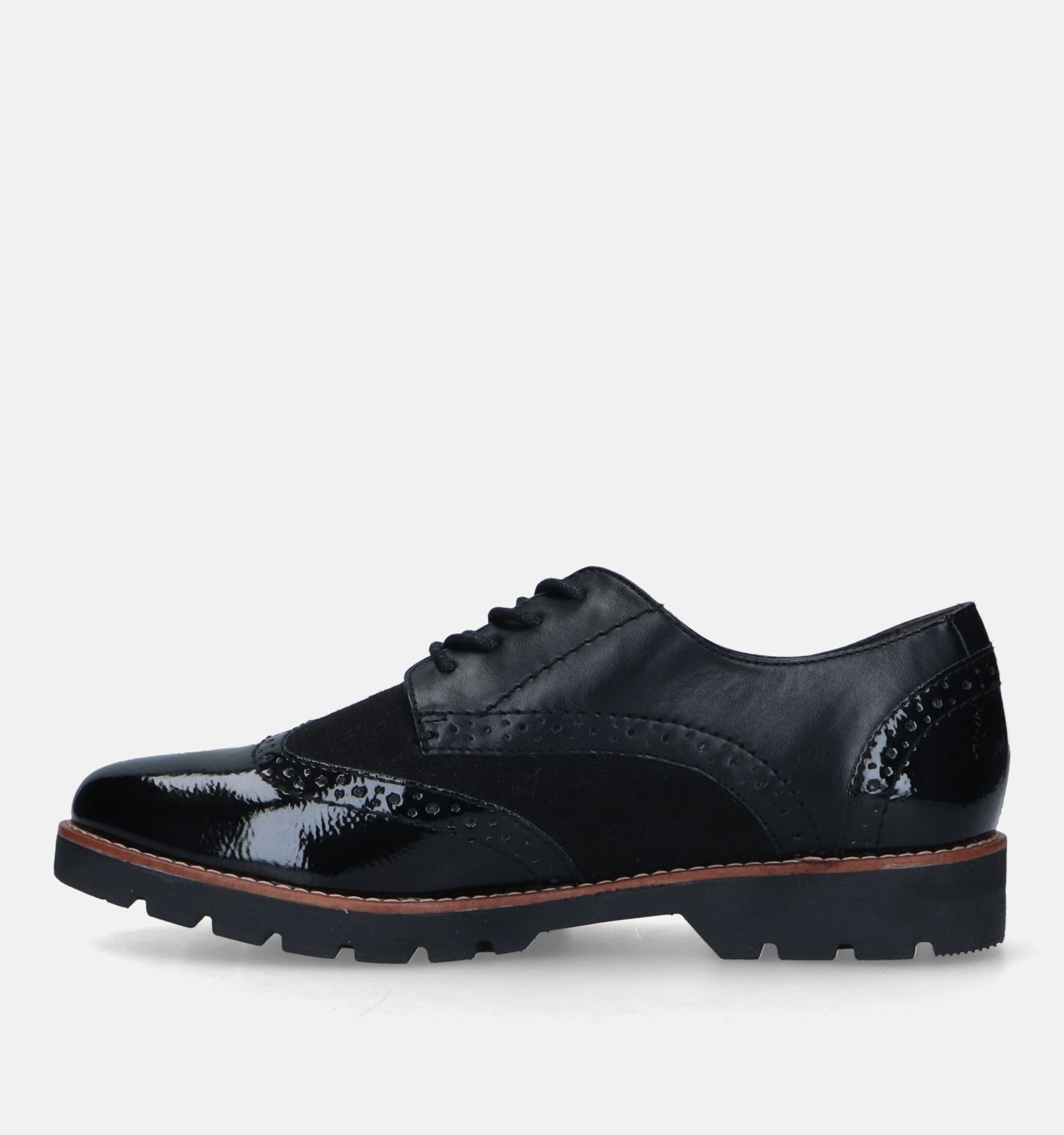 Jana Chaussures lacets en Noir Femmes Chaussures plates en