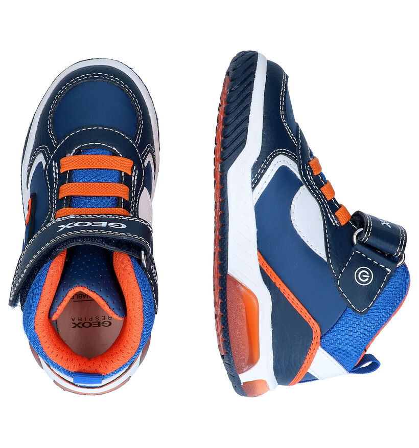 Geox Inek Baskets hautes en Bleu en simili cuir (295097)