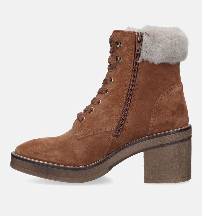 Signatur Bottines avec lacets en Cognac pour femmes (329238)