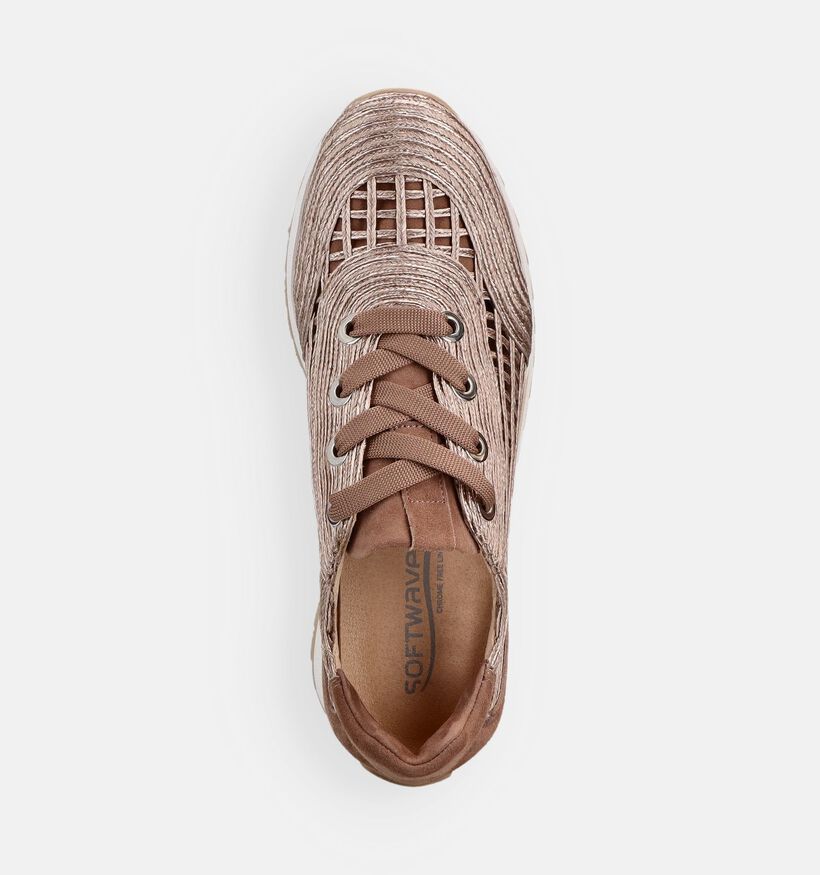 Softwaves Rafia Bruine Veterschoenen voor dames (373381) - geschikt voor steunzolen