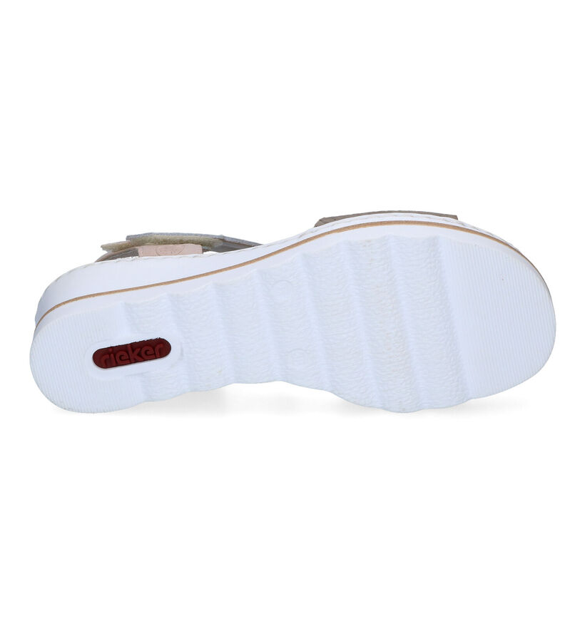 Rieker Witte/Gouden Sandalen met sleehak voor dames (339088)