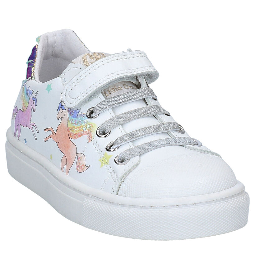 Little David Chaussures à velcro en Blanc en cuir (289319)