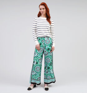 comma Groene Wijde broek voor dames (354657)