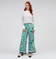 comma Groene Wijde broek voor dames (354657)