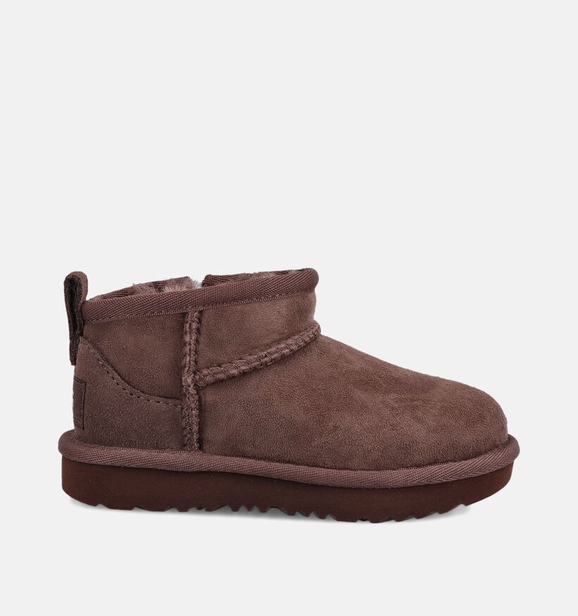 UGG Classic Ultra Mini Bottes d'hiver en Marron fonc&eacute; pour filles (377998)