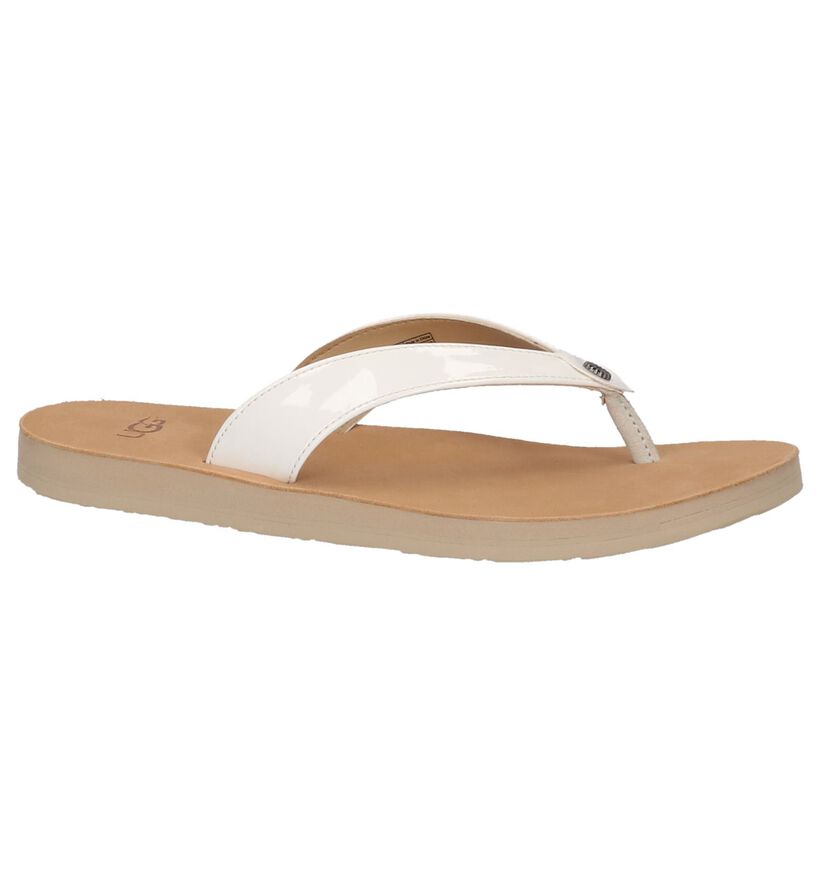 UGG Tongs en Blanc en cuir (210300)