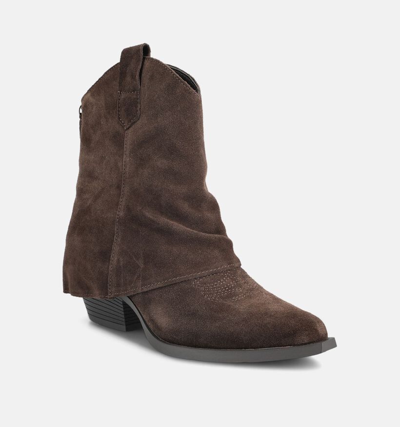 Poelman Bottines en Brun fonc&eacute; pour femmes (376195)