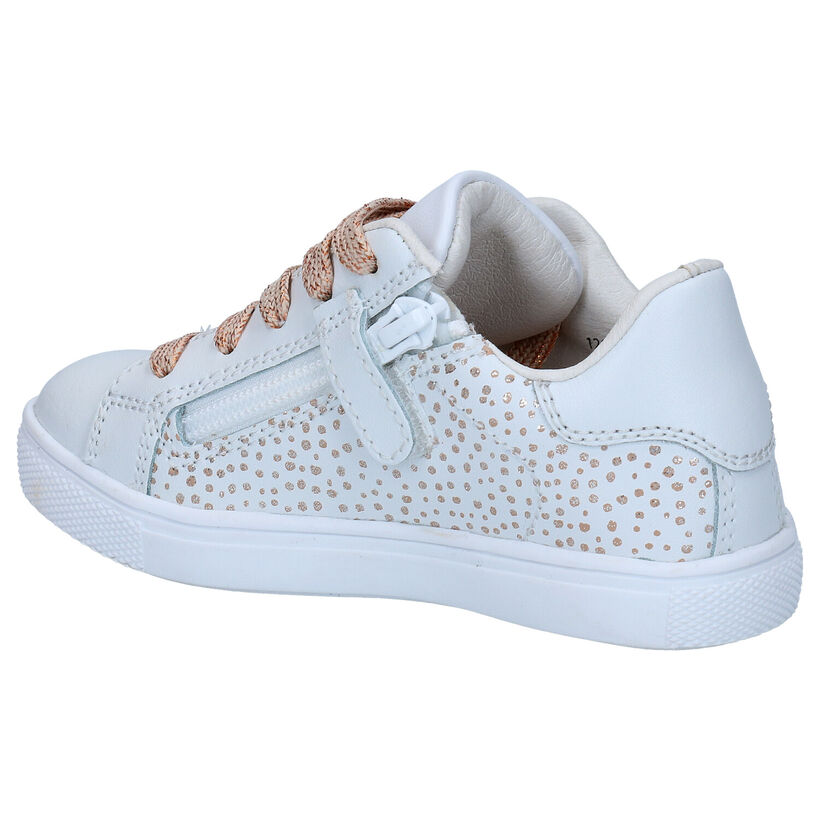 Milo & Mila Baskets basses en Blanc pour filles (308233) - pour semelles orthopédiques