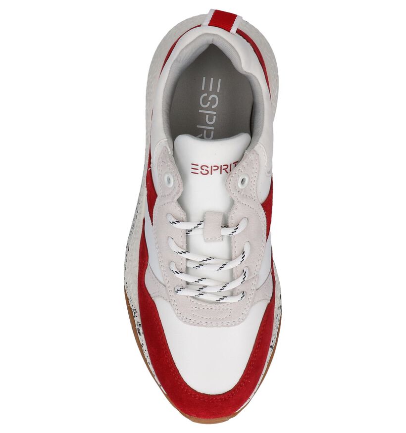 Wit/Rode Sneakers Esprit in daim (256927)