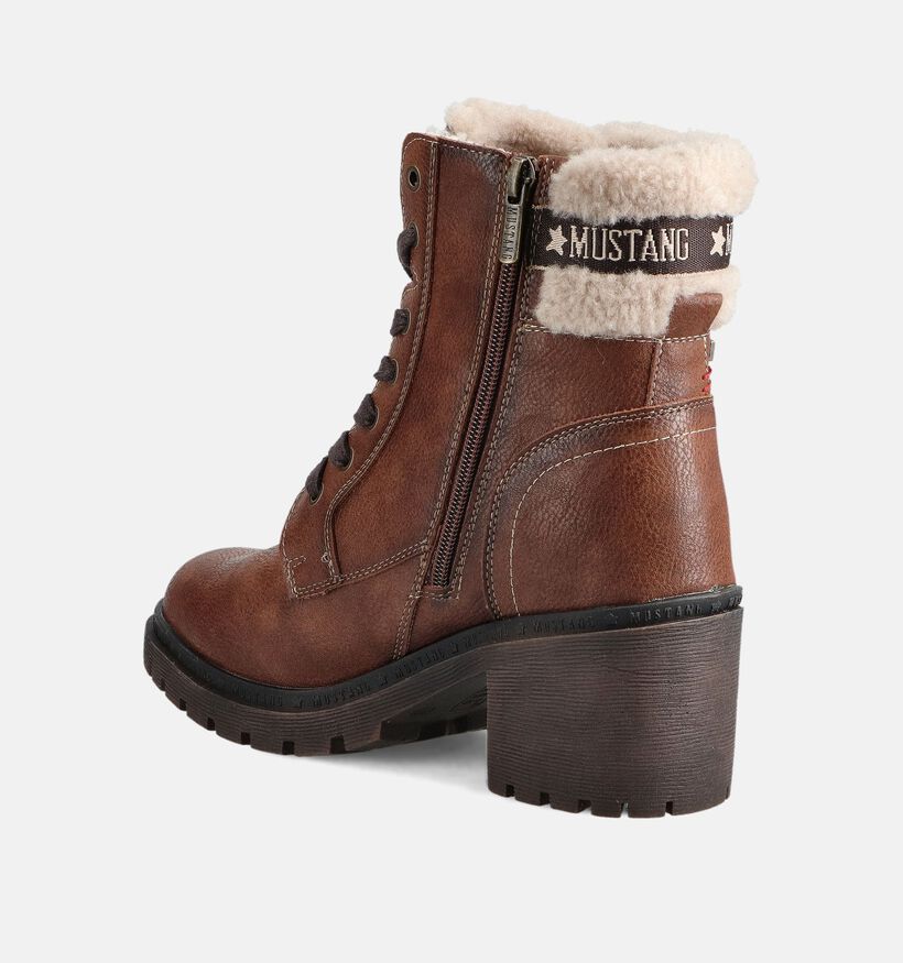 Mustang Bottines à talons en Cognac pour femmes (363711)