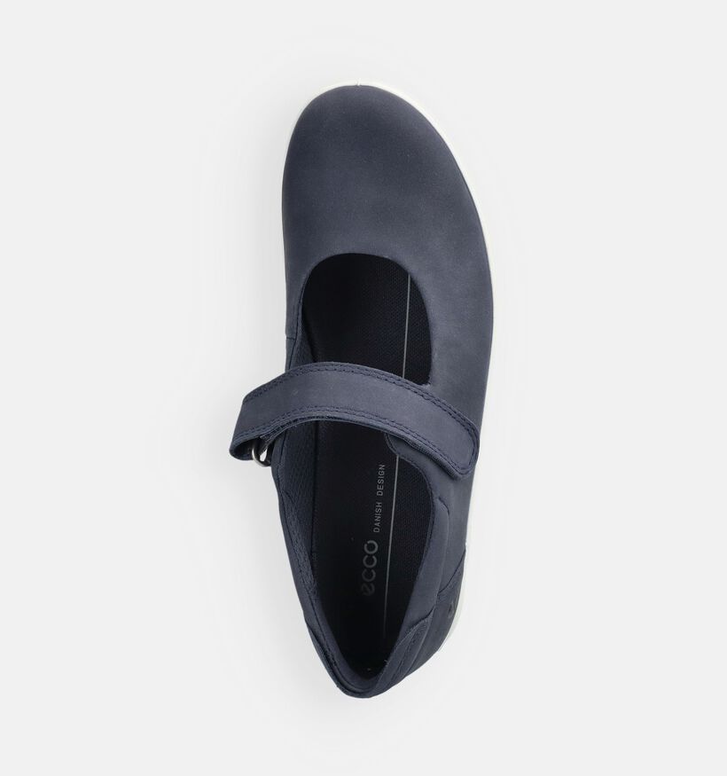 ECCO Soft 2.0 Mary-Jane Blauwe Ballerina's voor dames (369799) - geschikt voor steunzolen