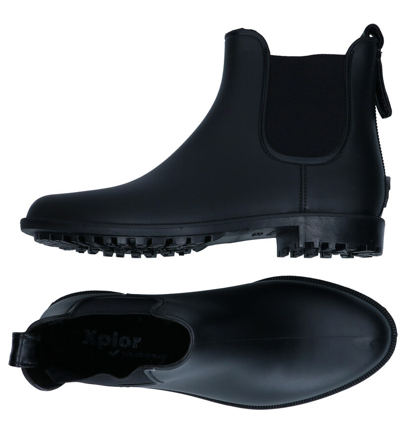 Xplor Charlene Bottes de pluie en Noir pour femmes (292546) - pour semelles orthopédiques