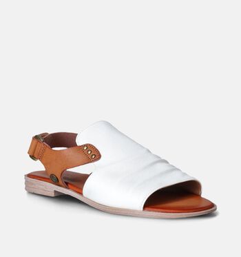 Mustang Sandalen Wit/Cognac