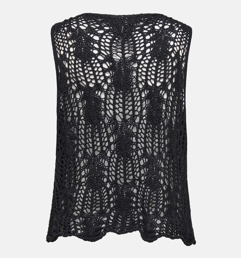 ONLY Carmakoma Lizzy Crochet Zwarte Korte Gilet voor dames (358231)