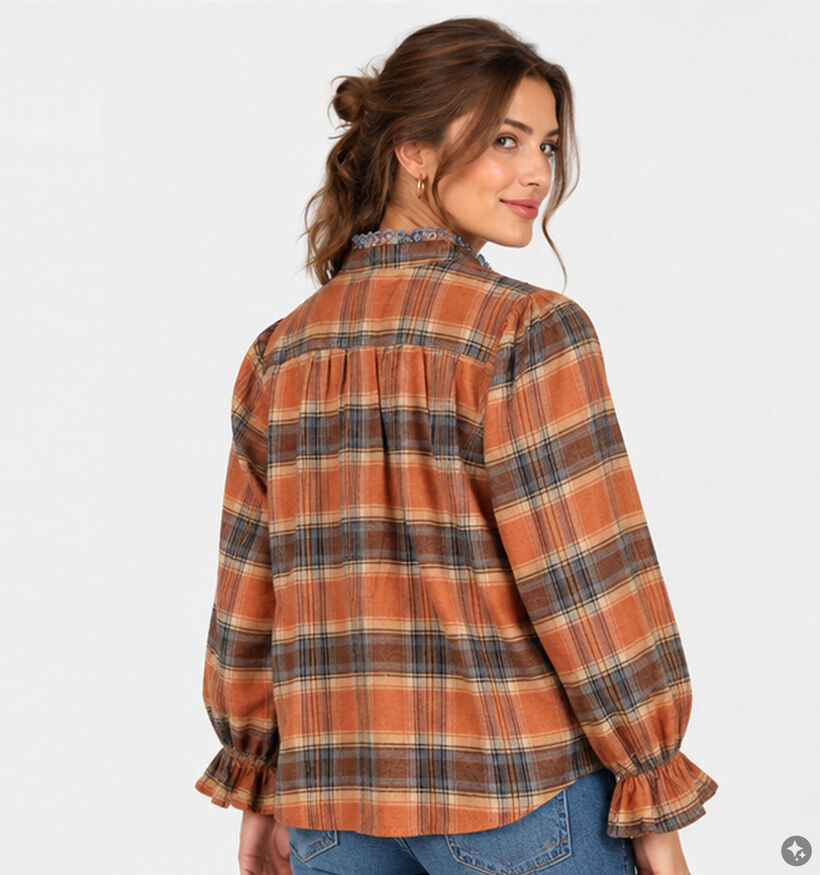 Ador&eacute; Kimber Bruine Blouse met Trumpet Sleeves voor dames (384091)