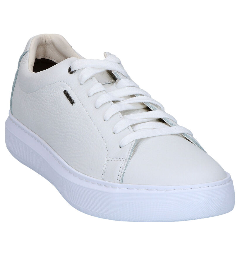 Geox Witte Veterschoenen in leer (270023)