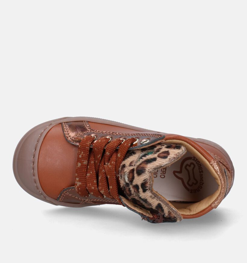 STONES and BONES Cognac Hoge schoenen voor meisjes (329438) - geschikt voor steunzolen
