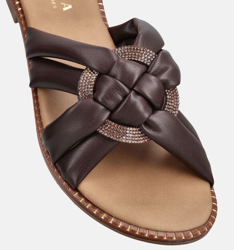 Scapa Donkerbruine Slippers voor dames (373345)