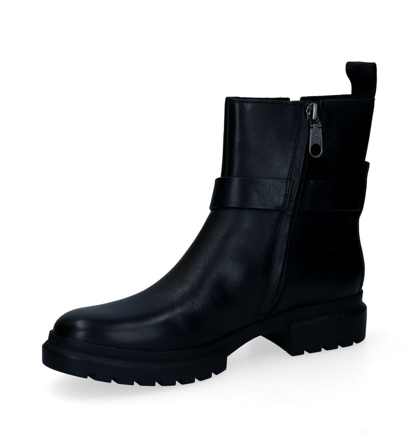 Calvin Klein Cleated Bottines en Noir en cuir (295212)