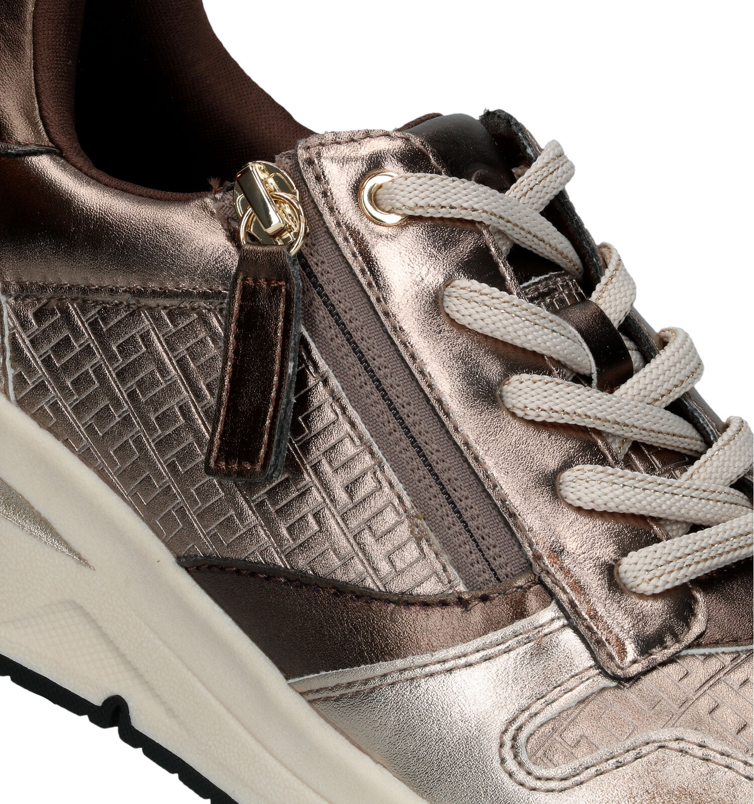 Tamaris Bronzen Sneakers met sleehak Dames Sneakers Online op