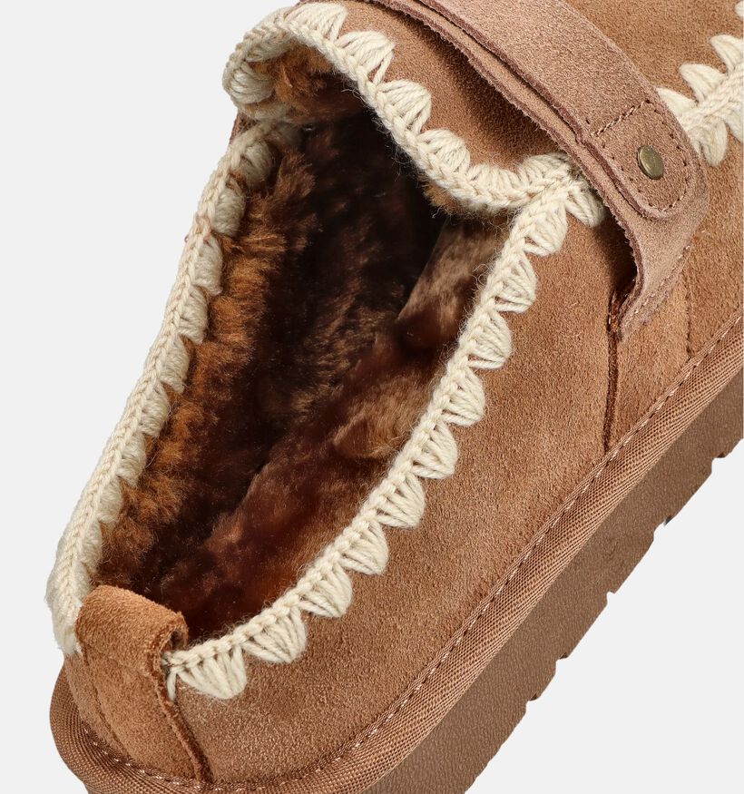 Laurent David Bruine Mocassin Pantoffels met Lichtbeige Sierstiksels voor dames (380863)