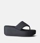 FitFlop Platform Wedge Toe-Post Sandals Zwarte Slippers voor dames (353830)