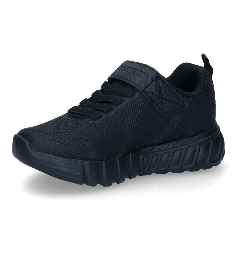 Skechers Flex Glow Zwarte Sneakers met Lichtjes voor jongens (302919)