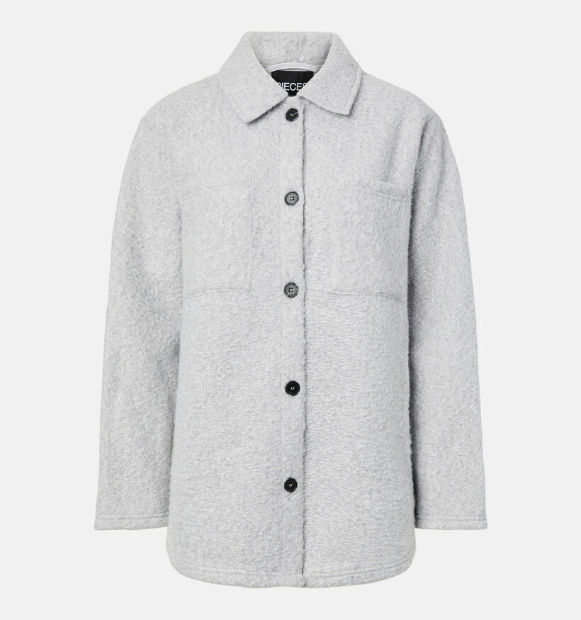 Pieces Oline Shacket Lichtgrijze Jas voor dames (361147)