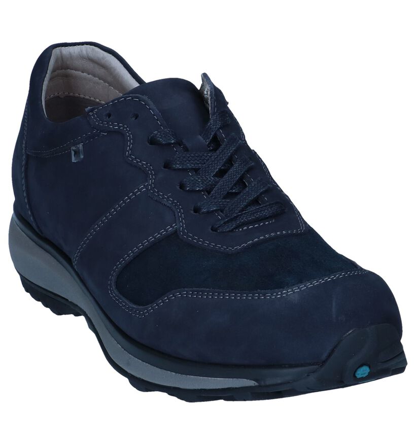 Donkerblauwe Casual Veterschoenen Xsensible Boston in nubuck (246720)