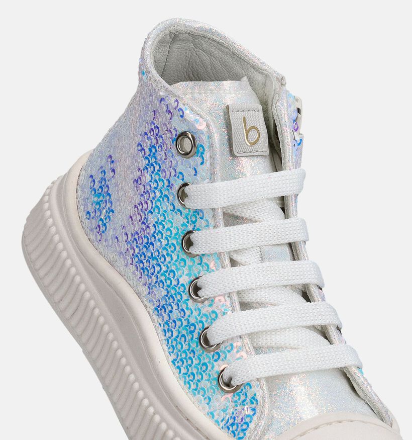Beberlis Witte Hoge Sneakers Sequins voor meisjes (372115) - geschikt voor steunzolen